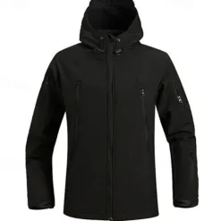 Men's Hiking Jacket Outdoor Camo Windproof Front Zipper Lightweight Jacket Full Zip Camping / Hiking / Caving Forest Green Black camouflage Black Army Green Camouflage