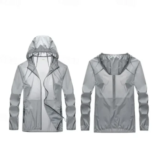 Men's Hiking Jacket Outdoor Sun Protection Breathable Multi-Pockets Front Zipper Lightweight Jacket Full Zip Beach White Blue Dark Blue Grey