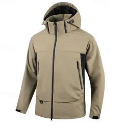 Men's Hiking Jacket Winter Outdoor Waterproof Windproof Front Zipper Lightweight Jacket Full Zip Camping / Hiking / Caving Black White Orange Green