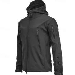 Men's Hiking Jacket Winter Outdoor Waterproof Windproof Front Zipper Lightweight Jacket Full Zip Camping / Hiking / Caving Dark Grey Black Army Green Khaki