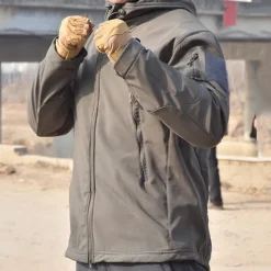 Men's Hiking Jacket Winter Outdoor Waterproof Windproof Front Zipper Lightweight Jacket Full Zip Camping / Hiking / Caving Dark Grey Black Army Green Khaki