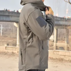 Men's Hiking Jacket Winter Outdoor Waterproof Windproof Front Zipper Lightweight Jacket Full Zip Camping / Hiking / Caving Dark Grey Black Army Green Khaki