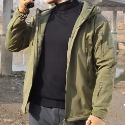 Men's Hiking Jacket Winter Outdoor Waterproof Windproof Front Zipper Lightweight Jacket Full Zip Camping / Hiking / Caving Dark Grey Black Army Green Khaki