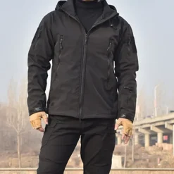 Men's Hiking Jacket Winter Outdoor Waterproof Windproof Front Zipper Lightweight Jacket Full Zip Camping / Hiking / Caving Dark Grey Black Army Green Khaki