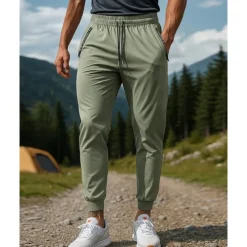 Men's Hiking Pants Trousers tracksuit bottoms Outdoor Regular Fit Waterproof Windproof Breathable Quick Dry Pants / Trousers Elastic Waist Black Dark Green Camping / Hiking Golf Running XS S M L XL