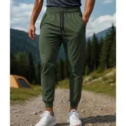Men's Hiking Pants Trousers tracksuit bottoms Outdoor Regular Fit Waterproof Windproof Breathable Quick Dry Pants / Trousers Elastic Waist Black Dark Green Camping / Hiking Golf Running XS S M L XL
