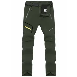 Men's Hiking Pants Trousers Fleece Lined Pants Softshell Pants Winter Outdoor Thermal Warm Windproof Breathable Quick Dry Pants / Trousers Bottoms Female black Female Army Green Fishing Climbing