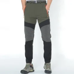 Men's Hiking Pants Trousers Patchwork Summer Outdoor Regular Fit Quick Dry Breathable Stretchy Wear Resistance Elastane Bottoms Army Green Grey Khaki Black Hunting Fishing Climbing M L XL XXL XXXL