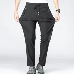Men's Hiking Pants Trousers Waterproof Hiking Pants Summer Outdoor Regular Fit Breathable Quick Dry Stretchy Comfortable Bottoms Drawstring Elastic Waist Black Army Green Hunting Fishing Climbing M L
