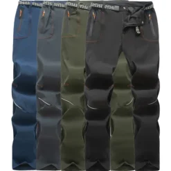 Men's Hiking Pants Trousers Summer Outdoor Windproof Breathable Water Resistant Quick Dry Bottoms Zipper Pocket Elastic Waist Black Army Green Hunting Fishing Climbing S M L XL XXL / Lightweight