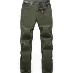 Men's Hiking Pants Trousers Summer Outdoor Windproof Breathable Water Resistant Quick Dry Bottoms Zipper Pocket Elastic Waist Black Army Green Hunting Fishing Climbing S M L XL XXL / Lightweight