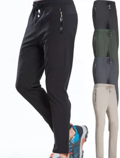 Men's Hiking Pants Trousers Summer Outdoor Comfort Multi-Pockets Quick Dry Lightweight Spandex Elastane Elastic Waistband Drawstring Zipper Pocket Pants / Trousers Bottoms Army Green Grey Khaki Black