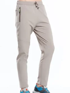 Men's Hiking Pants Trousers Summer Outdoor Comfort Multi-Pockets Quick Dry Lightweight Spandex Elastane Elastic Waistband Drawstring Zipper Pocket Pants / Trousers Bottoms Army Green Grey Khaki Black