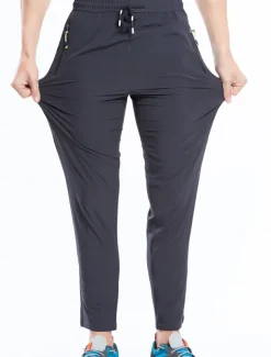 Men's Hiking Pants Trousers Summer Outdoor Comfort Multi-Pockets Quick Dry Lightweight Spandex Elastane Elastic Waistband Drawstring Zipper Pocket Pants / Trousers Bottoms Army Green Grey Khaki Black