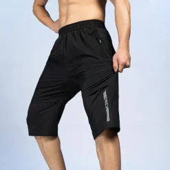 Men's Hiking Shorts Summer Outdoor Breathable Quick Dry Zipper Pocket Lightweight Capri Pants Bottoms Drawstring Elastic Waist Army green seven Khaki Seven Fishing Climbing Beach M L XL 2XL 3XL