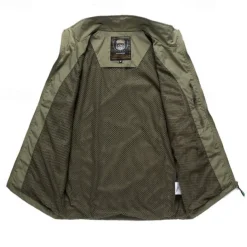 Men's Hiking Vest Hiking Fleece Vest Sleeveless Vest Outdoor Comfortable Breathable Pocket Nylon Black Army Green Navy Blue Hunting Fishing Climbing