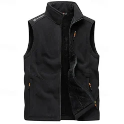 Men's Hiking Vest Hiking Fleece Vest Sleeveless Top Outdoor Thermal Warm Fleece Lining Winter Zipper Pocket Polyester Black Army Green Royal Blue Camping / Hiking / Caving Traveling