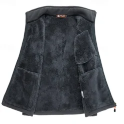 Men's Hiking Vest Hiking Fleece Vest Sleeveless Top Outdoor Thermal Warm Fleece Lining Winter Zipper Pocket Polyester Black Army Green Royal Blue Camping / Hiking / Caving Traveling