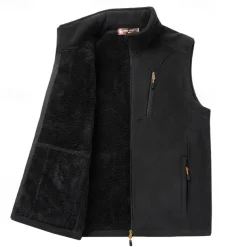 Men's Hiking Vest Hiking Fleece Vest Sleeveless Top Outdoor Thermal Warm Fleece Lining Winter Zipper Pocket Polyester Black Army Green Royal Blue Camping / Hiking / Caving Traveling