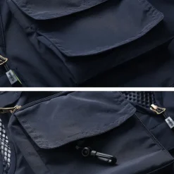 Men's Hiking Vest Hiking Fleece Vest Sleeveless Vest Outdoor Breathable Comfortable Pocket Polyester Dark Grey Black Yellow Hunting Fishing Climbing