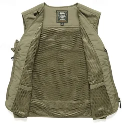 Men's Hiking Vest Hiking Fleece Vest Sleeveless Vest Outdoor Breathable Comfortable Multiple Pockets Polyester Black Army Green Red Hunting Fishing Climbing