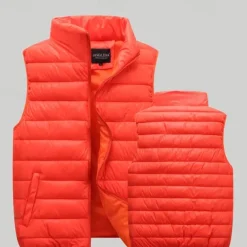Men's Hiking Vest Padded Hiking Vest Quilted Puffer Vest Sleeveless Vest Outdoor Thermal Warm Breathable Comfortable Winter Pocket Polyester Red Navy Blue Orange Hunting Fishing Climbing
