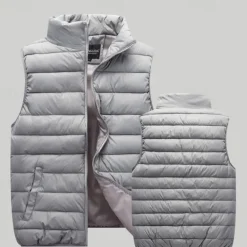 Men's Hiking Vest Padded Hiking Vest Quilted Puffer Vest Sleeveless Vest Outdoor Thermal Warm Breathable Comfortable Winter Pocket Polyester Red Navy Blue Orange Hunting Fishing Climbing