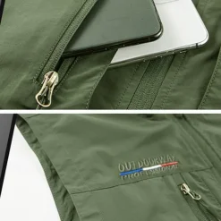 Men's Hiking Vest Sleeveless Vest Outdoor Comfortable Winter Multiple Pockets Polyester Black Army Green Red Hunting Fishing Climbing