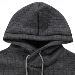 Men's Hoodie Apricot Black White Army Green Red Hooded Plain Jacquard Pocket Ribbed Textured Sports & Outdoor Daily Holiday Polyester Streetwear Basic Casual Spring & Fall Clothing Apparel Hoodies