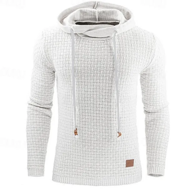 Men's Hoodie Apricot Black White Army Green Red Hooded Plain Jacquard Pocket Ribbed Textured Sports & Outdoor Daily Holiday Polyester Streetwear Basic Casual Spring & Fall Clothing Apparel Hoodies