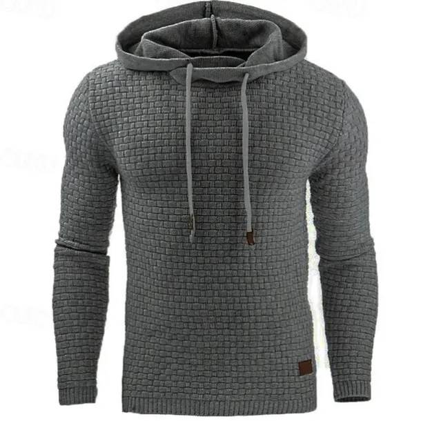 Men's Hoodie Apricot Black White Army Green Red Hooded Plain Jacquard Pocket Ribbed Textured Sports & Outdoor Daily Holiday Polyester Streetwear Basic Casual Spring & Fall Clothing Apparel Hoodies