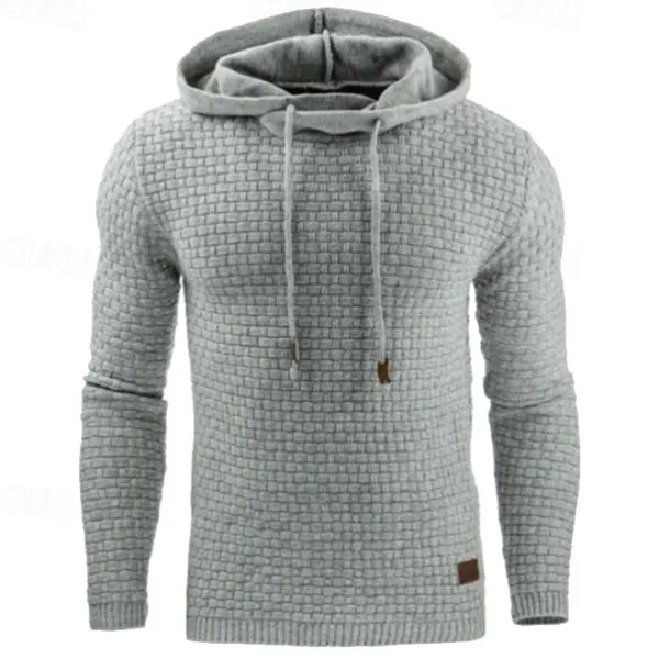 Men's Hoodie Apricot Black White Army Green Red Hooded Plain Jacquard Pocket Ribbed Textured Sports & Outdoor Daily Holiday Polyester Streetwear Basic Casual Spring & Fall Clothing Apparel Hoodies