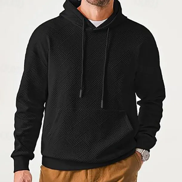 Men's Hoodie Apricot Black Hooded Plain Jacquard Pocket Sports & Outdoor Daily Holiday Polyester Streetwear Basic Casual Summer Spring Clothing Apparel Hoodies Sweatshirts