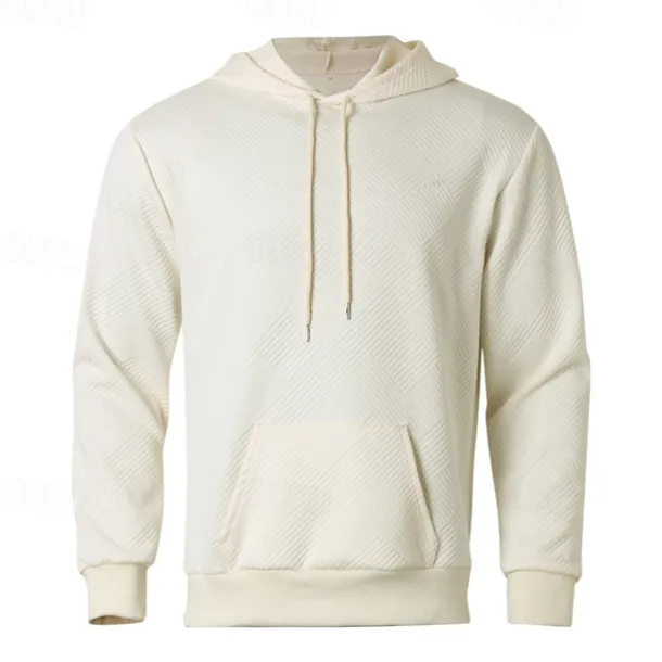 Men's Hoodie Apricot Black Hooded Plain Jacquard Pocket Sports & Outdoor Daily Holiday Polyester Streetwear Basic Casual Summer Spring Clothing Apparel Hoodies Sweatshirts