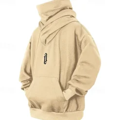 Men's Hoodie Apricot Wine Brown Light Grey Hooded Plain Pocket Sports & Outdoor Daily Holiday Streetwear Basic Casual Spring & Fall Clothing Apparel Hoodies Sweatshirts