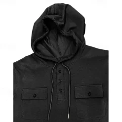 Men's Hoodie Black Army Green Green Dark Gray Coffee Hooded Plain Pocket Sports & Outdoor Daily Holiday Cotton Streetwear Basic Casual Spring & Fall Clothing Apparel Hoodies Sweatshirts