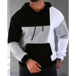Men's Hoodie Black Pink Army Green Blue Hooded Color Block Pocket Sports & Outdoor Daily Holiday Streetwear Cool Casual Spring & Fall Clothing Apparel Hoodies Sweatshirts