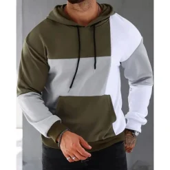 Men's Hoodie Black Pink Army Green Blue Hooded Color Block Pocket Sports & Outdoor Daily Holiday Streetwear Cool Casual Spring & Fall Clothing Apparel Hoodies Sweatshirts
