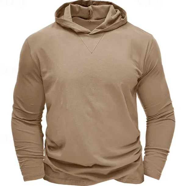 Men's Hoodie Black White Army Green Royal Blue Khaki Hooded Plain Sports & Outdoor Daily Holiday Cotton Streetwear Basic Casual Spring & Fall Clothing Apparel Hoodies Sweatshirts