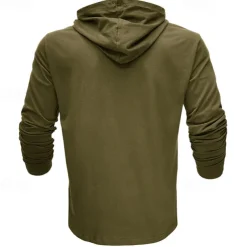 Men's Hoodie Black White Army Green Royal Blue Khaki Hooded Plain Sports & Outdoor Daily Holiday Cotton Streetwear Basic Casual Spring & Fall Clothing Apparel Hoodies Sweatshirts