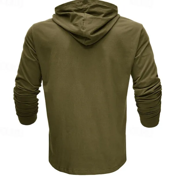 Men's Hoodie Black White Army Green Royal Blue Khaki Hooded Plain Sports & Outdoor Daily Holiday Cotton Streetwear Basic Casual Spring & Fall Clothing Apparel Hoodies Sweatshirts