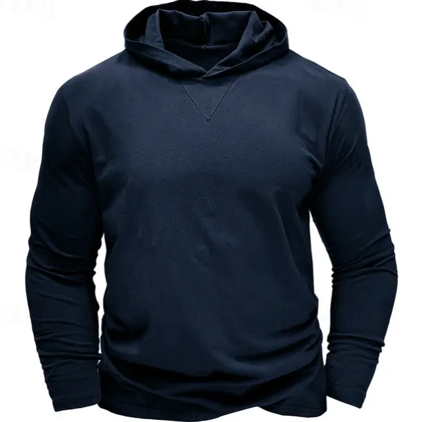 Men's Hoodie Black White Army Green Royal Blue Khaki Hooded Plain Sports & Outdoor Daily Holiday Cotton Streetwear Basic Casual Spring & Fall Clothing Apparel Hoodies Sweatshirts