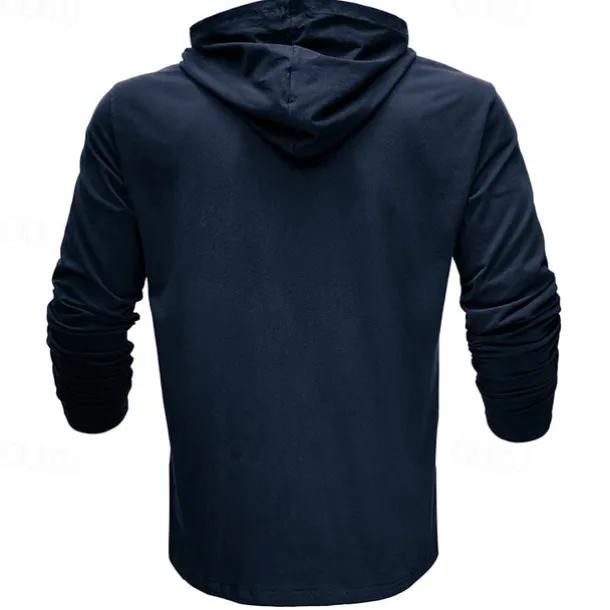 Men's Hoodie Black White Army Green Royal Blue Khaki Hooded Plain Sports & Outdoor Daily Holiday Cotton Streetwear Basic Casual Spring & Fall Clothing Apparel Hoodies Sweatshirts