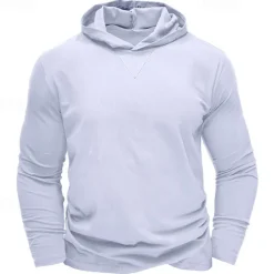 Men's Hoodie Black White Army Green Royal Blue Khaki Hooded Plain Sports & Outdoor Daily Holiday Cotton Streetwear Basic Casual Spring & Fall Clothing Apparel Hoodies Sweatshirts