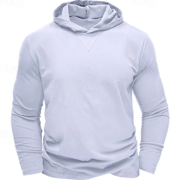 Men's Hoodie Black White Army Green Royal Blue Khaki Hooded Plain Sports & Outdoor Daily Holiday Cotton Streetwear Basic Casual Spring & Fall Clothing Apparel Hoodies Sweatshirts