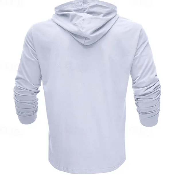 Men's Hoodie Black White Army Green Royal Blue Khaki Hooded Plain Sports & Outdoor Daily Holiday Cotton Streetwear Basic Casual Spring & Fall Clothing Apparel Hoodies Sweatshirts