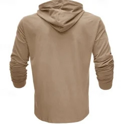 Men's Hoodie Black White Army Green Royal Blue Khaki Hooded Plain Sports & Outdoor Daily Holiday Cotton Streetwear Basic Casual Spring & Fall Clothing Apparel Hoodies Sweatshirts