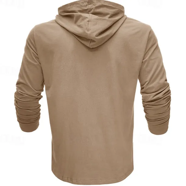 Men's Hoodie Black White Army Green Royal Blue Khaki Hooded Plain Sports & Outdoor Daily Holiday Cotton Streetwear Basic Casual Spring & Fall Clothing Apparel Hoodies Sweatshirts