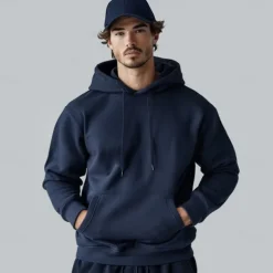 Men's Hoodie Black White Navy Blue Hooded Plain Pocket Christmas Gifts Work Sports & Outdoor Active Cool Basic Fall Winter Clothing Apparel Hoodies Sweatshirts Long Sleeve