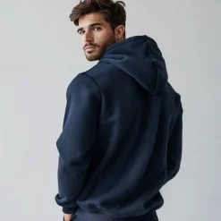 Men's Hoodie Black White Navy Blue Hooded Plain Pocket Christmas Gifts Work Sports & Outdoor Active Cool Basic Fall Winter Clothing Apparel Hoodies Sweatshirts Long Sleeve